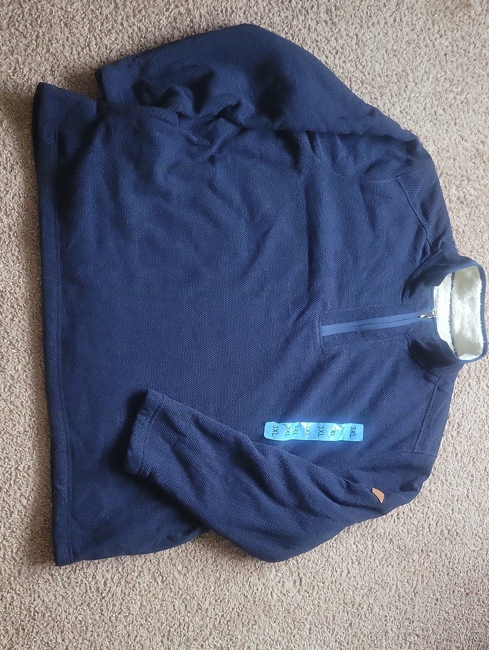 Orvis Navy Blue Men's Quarter-Zip Sweater Sz3XL WINTER